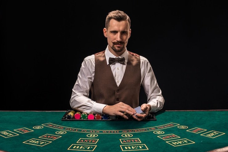 Layar permainan super jitu menampilkan permainan slot dan kasino live-dealer